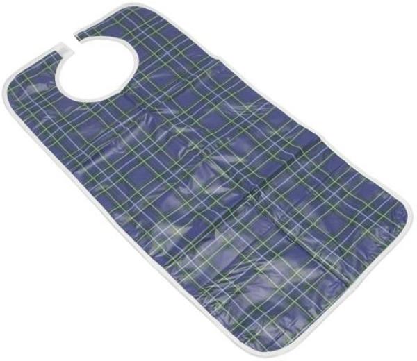 Esslätzchen mit Klettverschluss, blau-grün-kariert